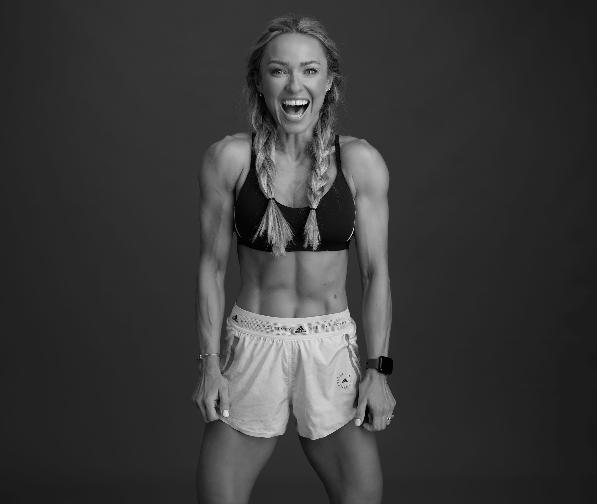 Caroline Girvan, laughing.